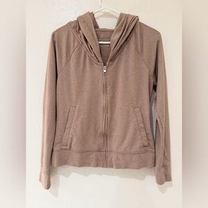 New York & Company Tan Zip-Up Sweater and Pants Jogger Set size XS